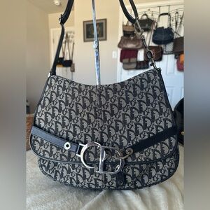 Christian Dior Monogram Flap Messenger Bag (Large Crossbody Saddle Bag)